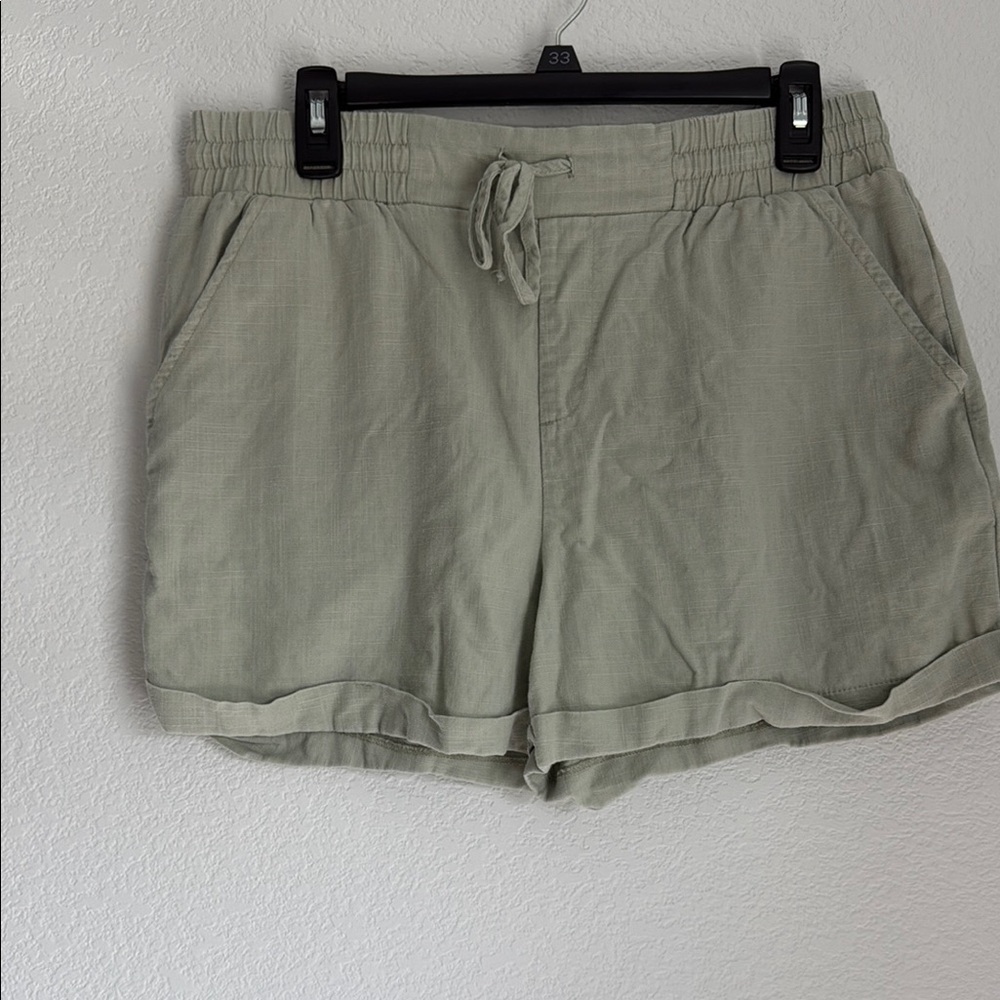 Como Vintage Green Cargo Shorts Relaxed Fit Elastic Waistband - Picture 3 of 9